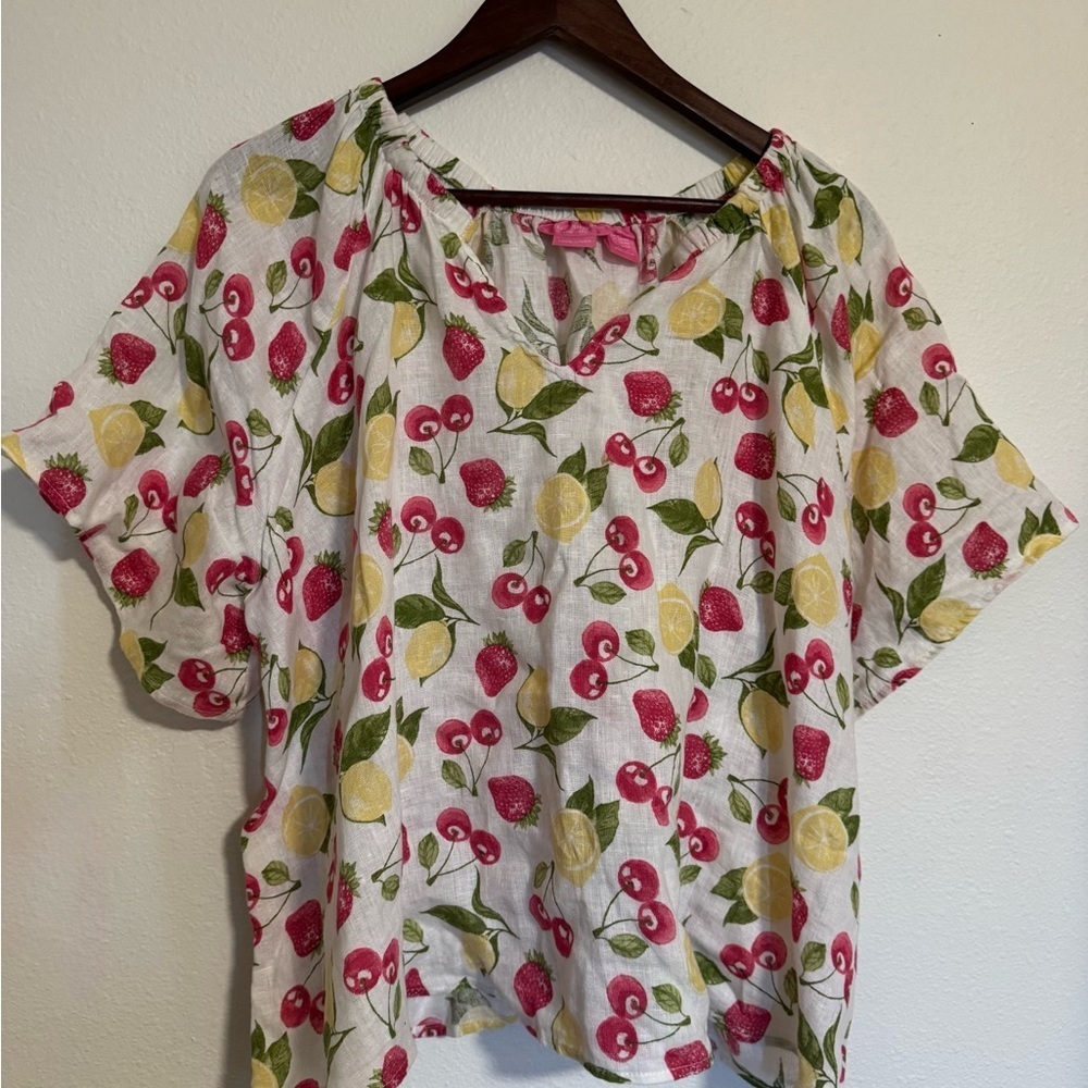 Isaac Mizrahi Women's Linen blouse size  2X